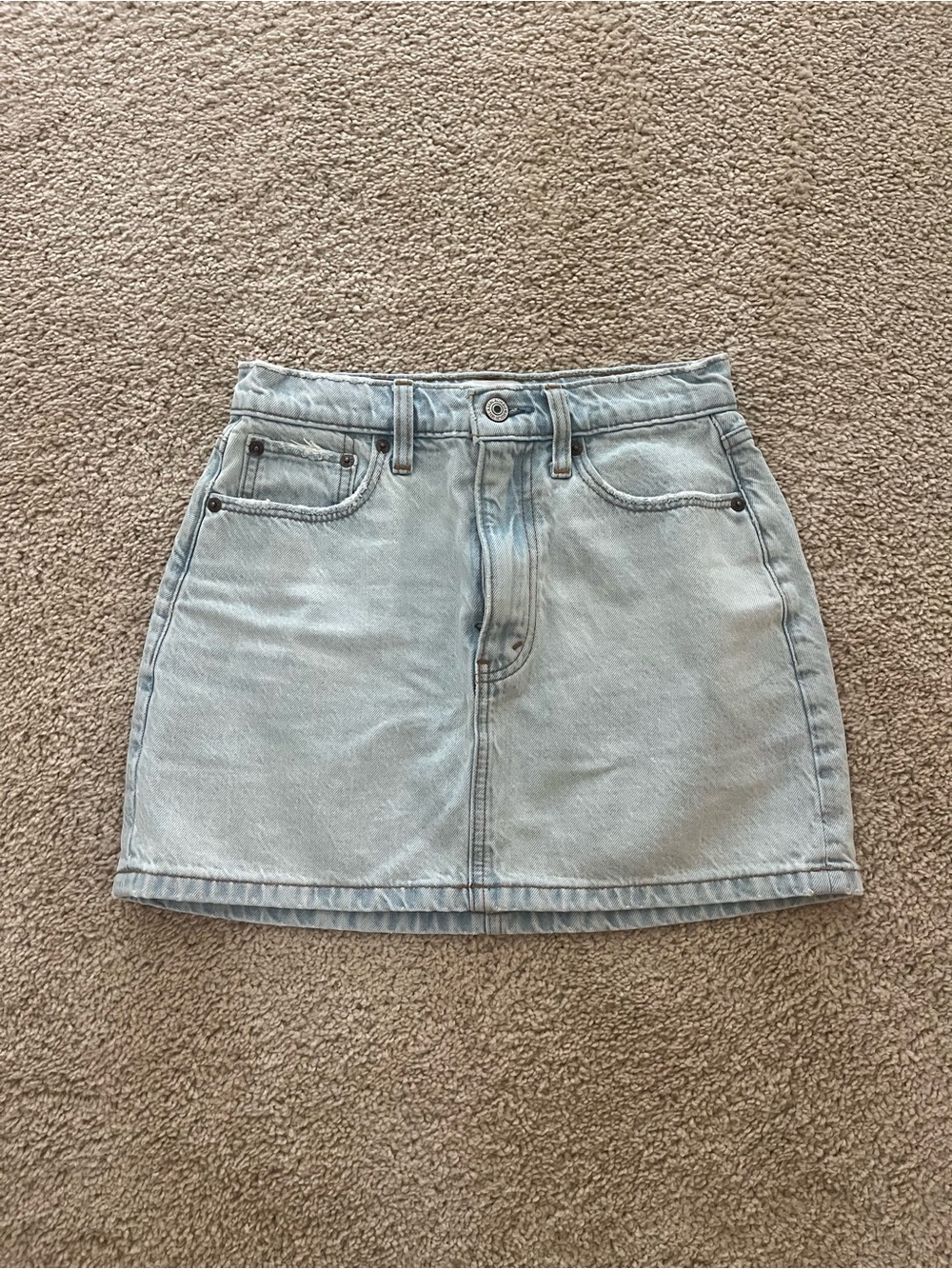 Abercrombie & Fitch Classic Light Blue Denim Mini Skirt